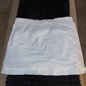 Crown & Ivy Blue and White Striped Skort